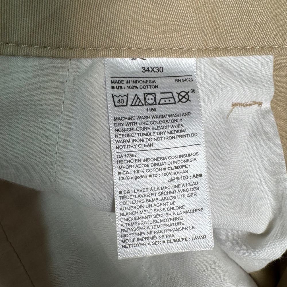 Old Navy Mens Broken-In Straight Chino Pants Khaki Tan 35x30 New - Picture 5 of 11